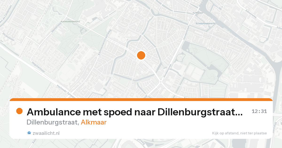 Ambulance met spoed naar Dillenburgstraat in Alkmaar — 18 aug 2026