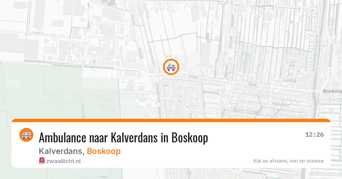 Ambulance naar Kalverdans in Boskoop — 23 jul 2026