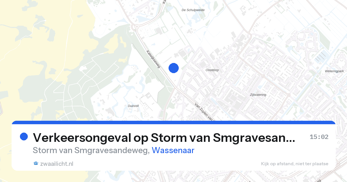Verkeersongeval op Storm van Smgravesandeweg in Wassenaar — 9 apr 2026