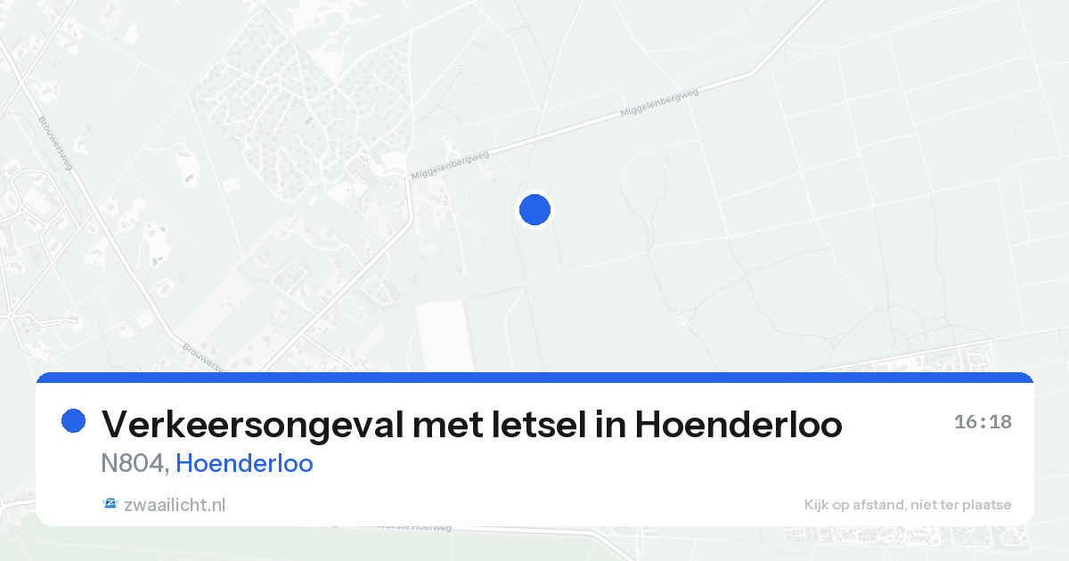 Verkeersongeval met letsel in Hoenderloo — 16 aug 2026