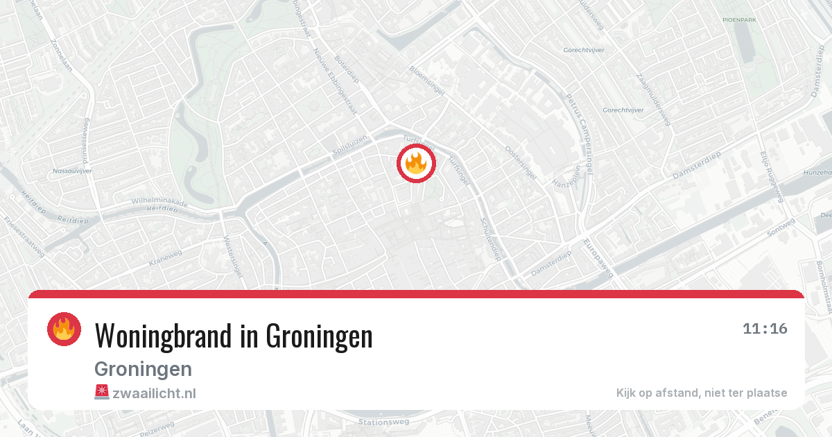 Woningbrand in Groningen — 26 jun 2026