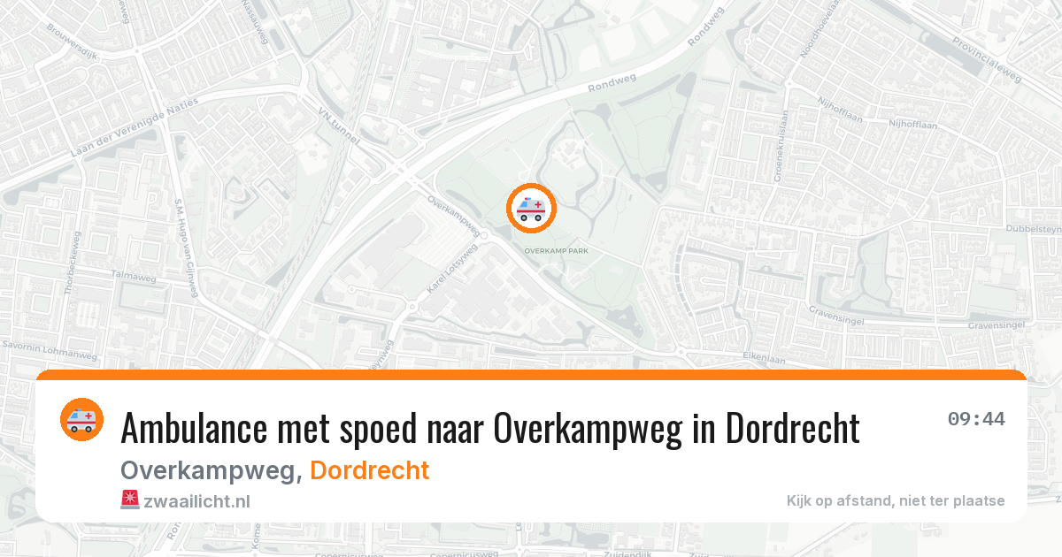 Ambulance met spoed naar Overkampweg in Dordrecht — 12 aug 2026