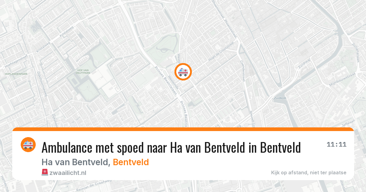 Ambulance met spoed naar Ha van Bentveld in Bentveld — 23 mrt 2026