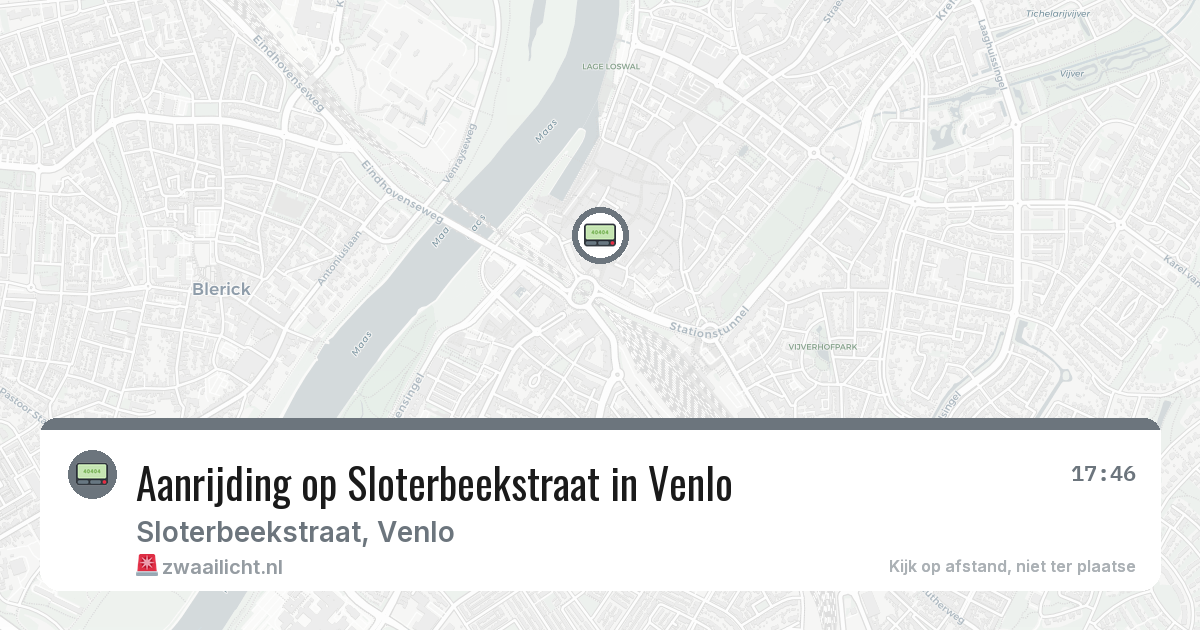 Aanrijding op Sloterbeekstraat in Venlo — 13 apr 2026