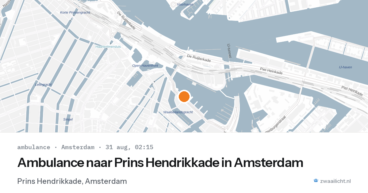 Ambulance naar Prins Hendrikkade in Amsterdam — 31 aug 2026