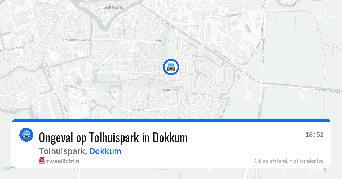 Ongeval op Tolhuispark in Dokkum — 1 apr 2026