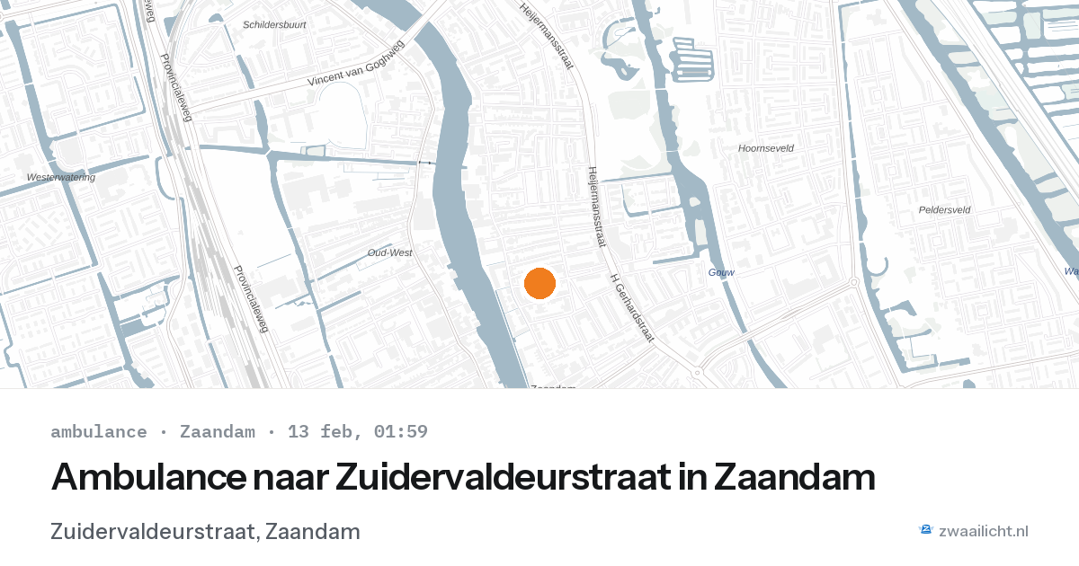 Ambulance naar Zuidervaldeurstraat in Zaandam — 13 feb 2026