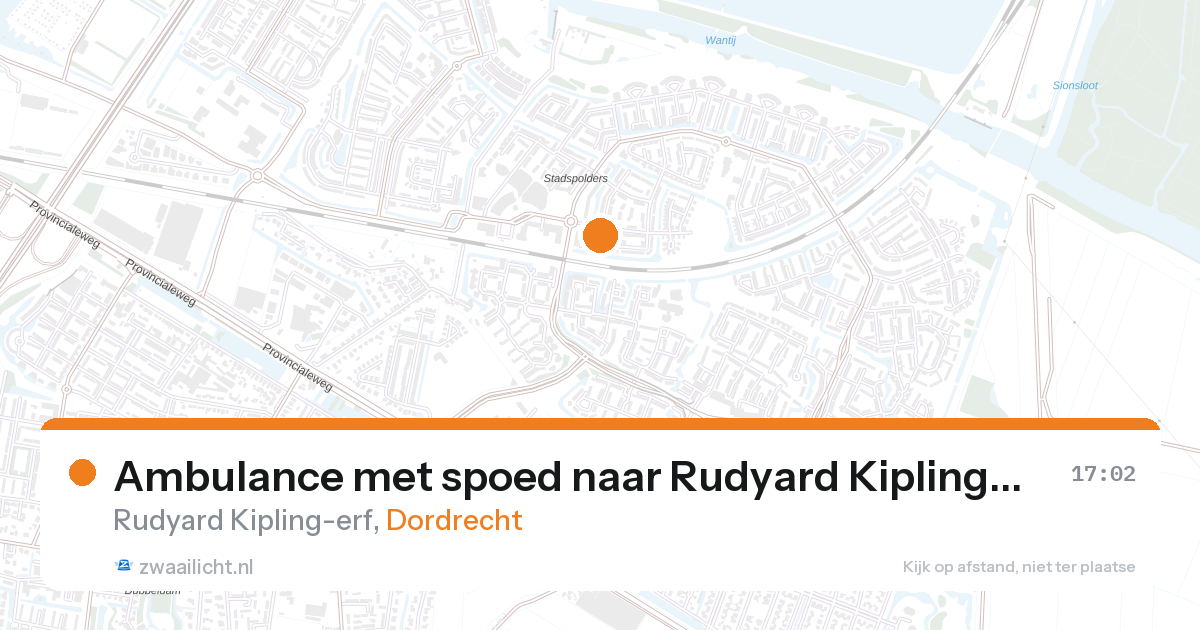Ambulance met spoed naar Rudyard Kipling-erf in Dordrecht — 26 aug 2026
