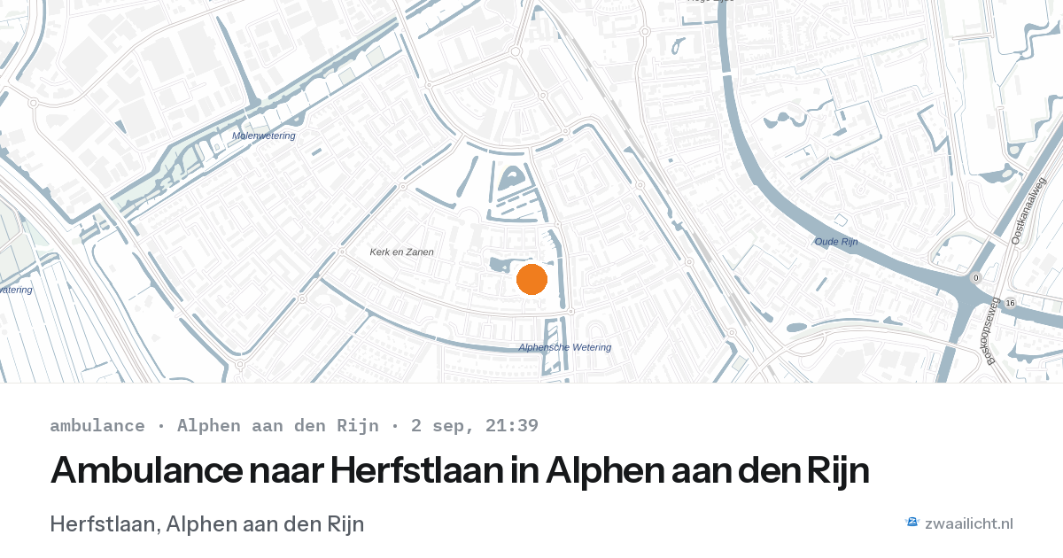 Ambulance naar Herfstlaan in Alphen aan den Rijn — 2 sep 2026