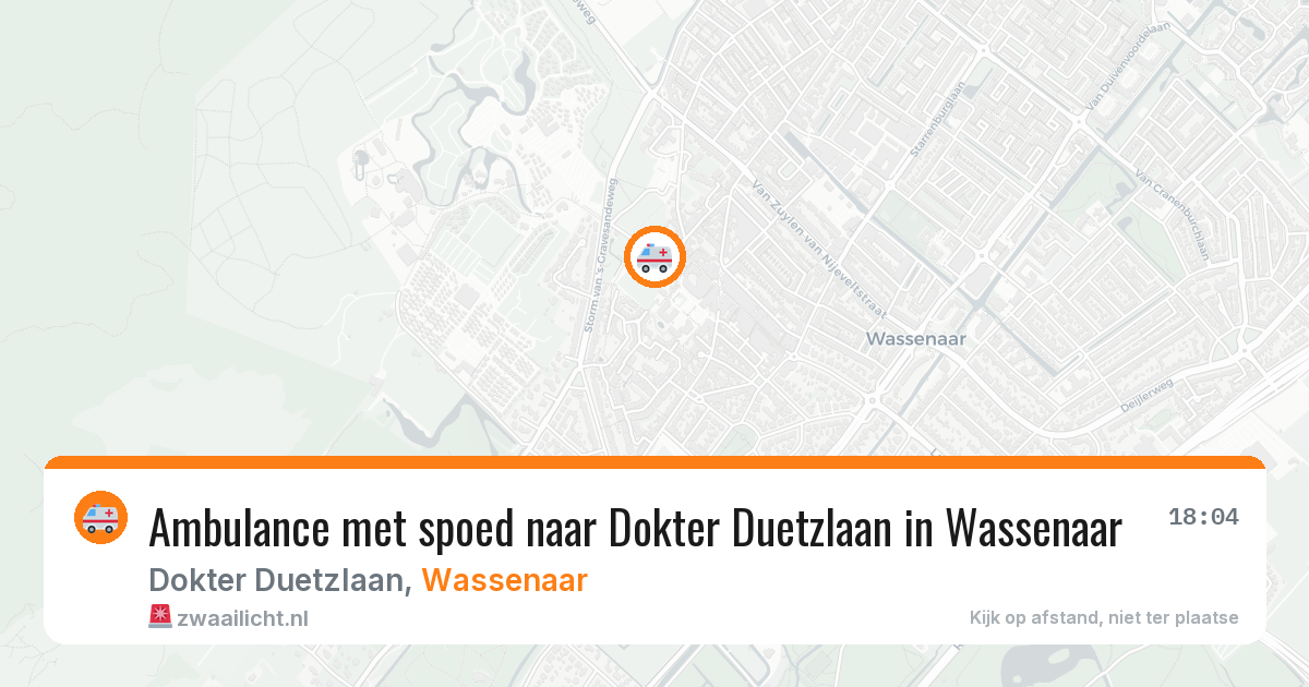Ambulance met spoed naar Dokter Duetzlaan in Wassenaar — 10 aug 2026