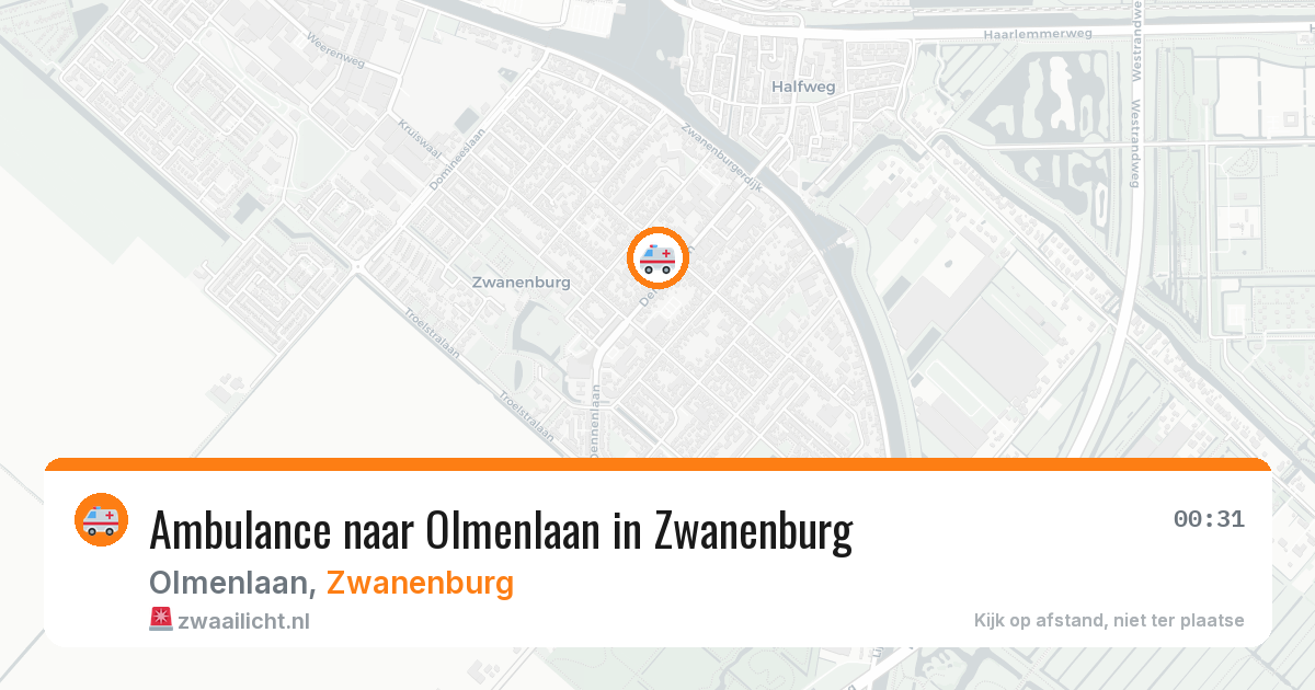 Ambulance naar Olmenlaan in Zwanenburg — 3 aug 2026