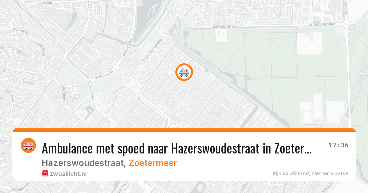 Ambulance met spoed naar Hazerswoudestraat in Zoetermeer — 9 apr 2026