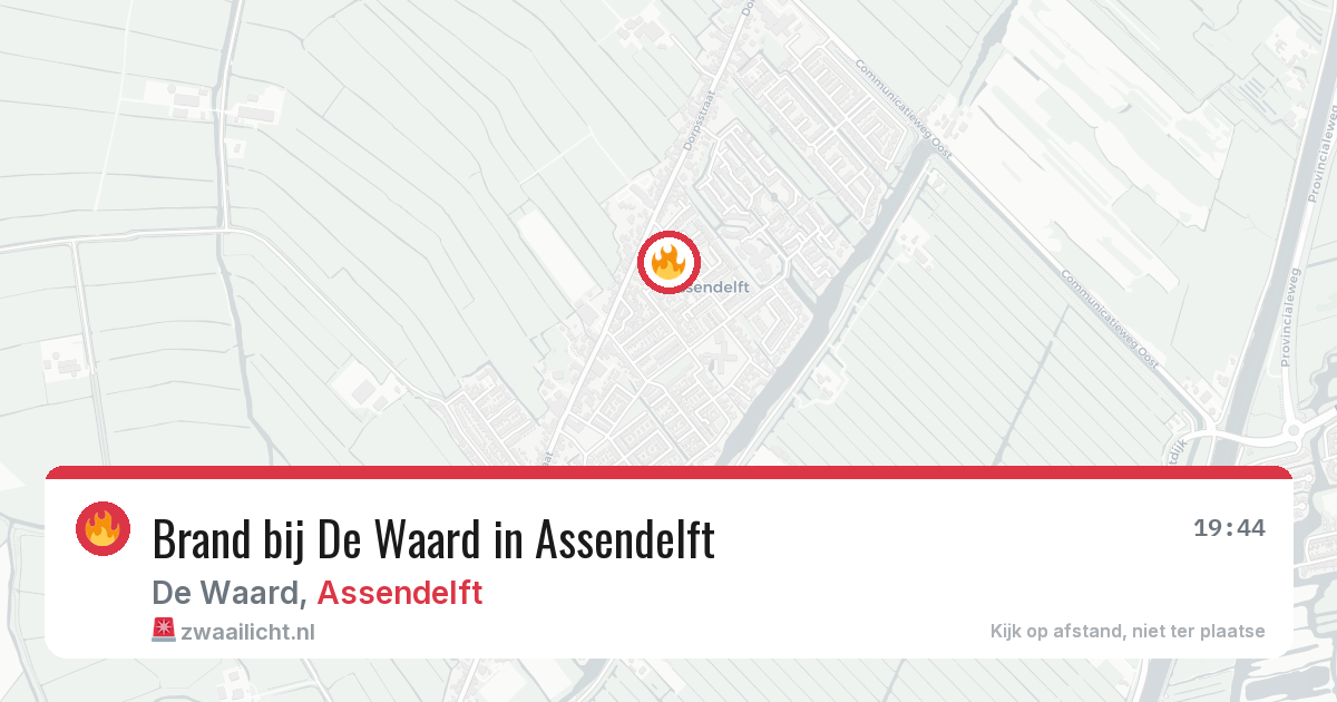 Brand bij De Waard in Assendelft — 12 apr 2026