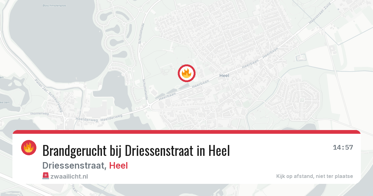 Brandgerucht bij Driessenstraat in Heel — 19 jun 2026