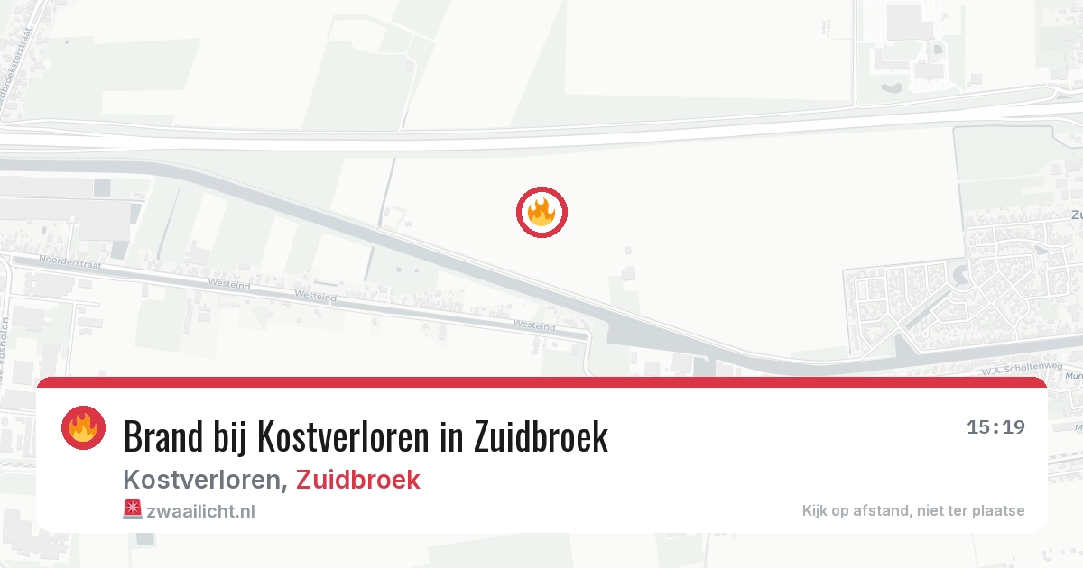 Brand bij Kostverloren in Zuidbroek — 20 apr 2026