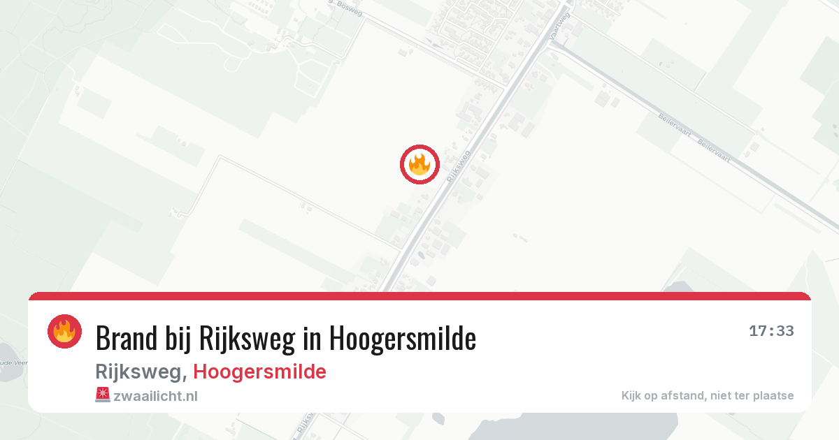 Brand bij Rijksweg in Hoogersmilde — 13 aug 2026