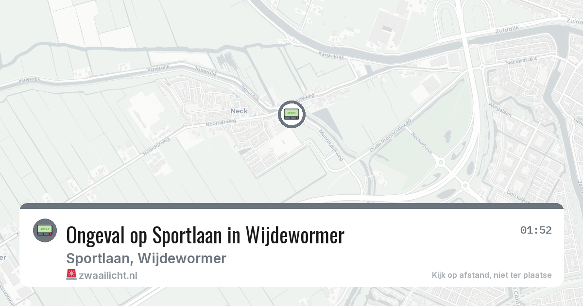 Ongeval op Sportlaan in Wijdewormer — 28 feb 2026