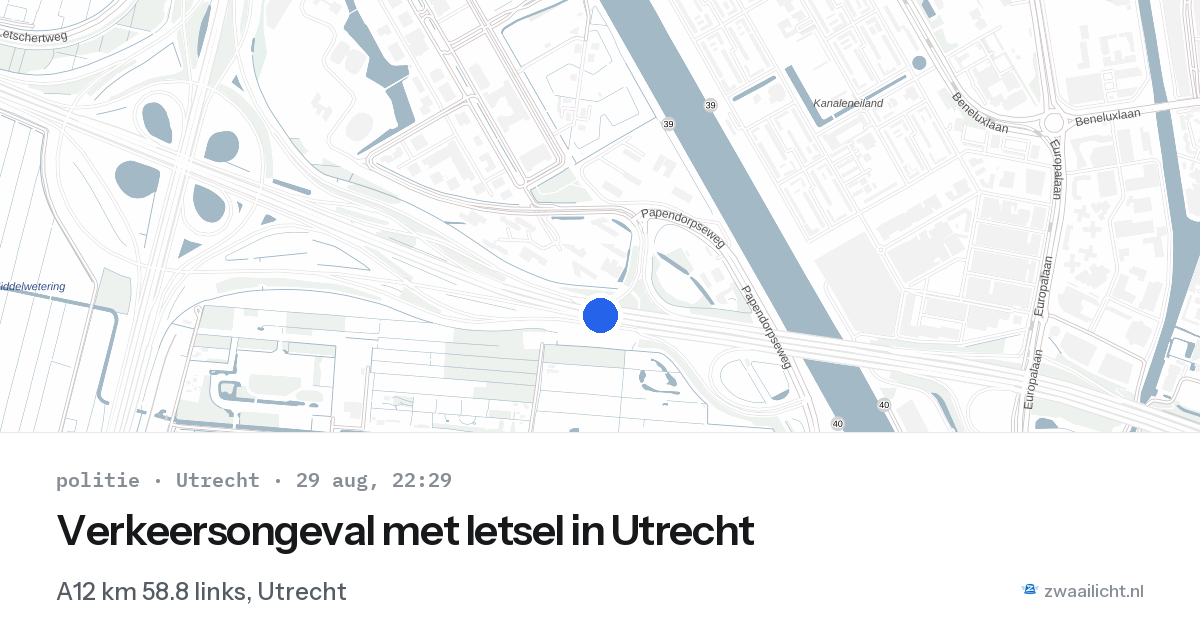 Verkeersongeval met letsel in Utrecht — 29 aug 2026