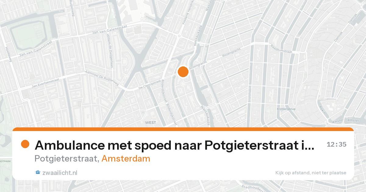 Ambulance met spoed naar Potgieterstraat in Amsterdam — 15 aug 2026