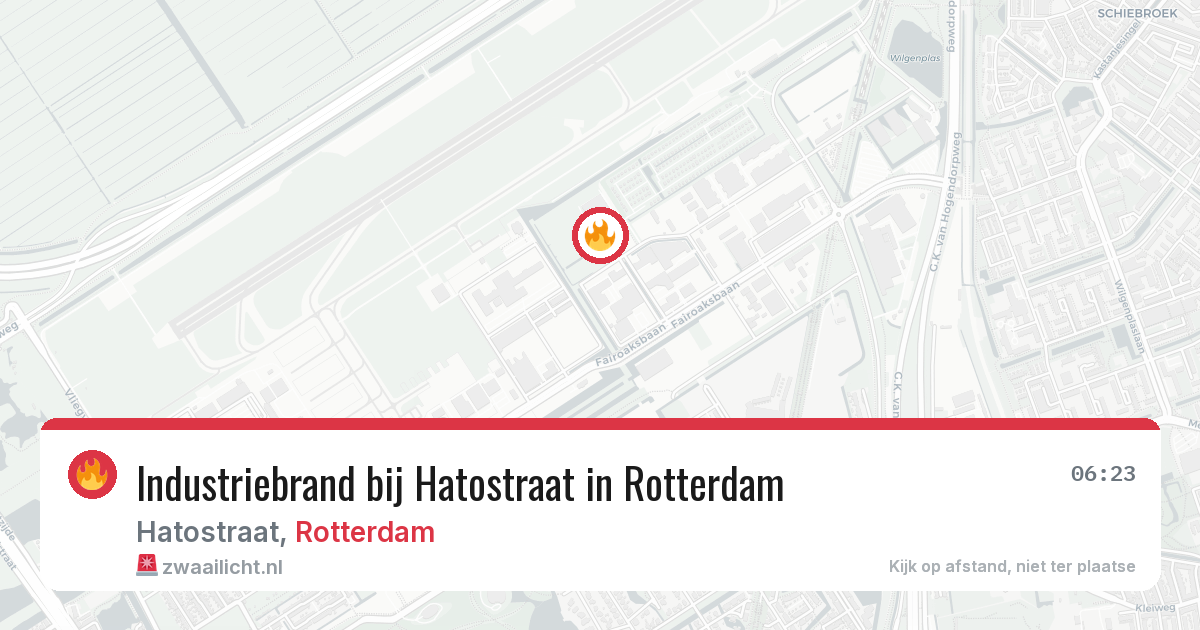 Industriebrand bij Hatostraat in Rotterdam — 6 mrt 2026