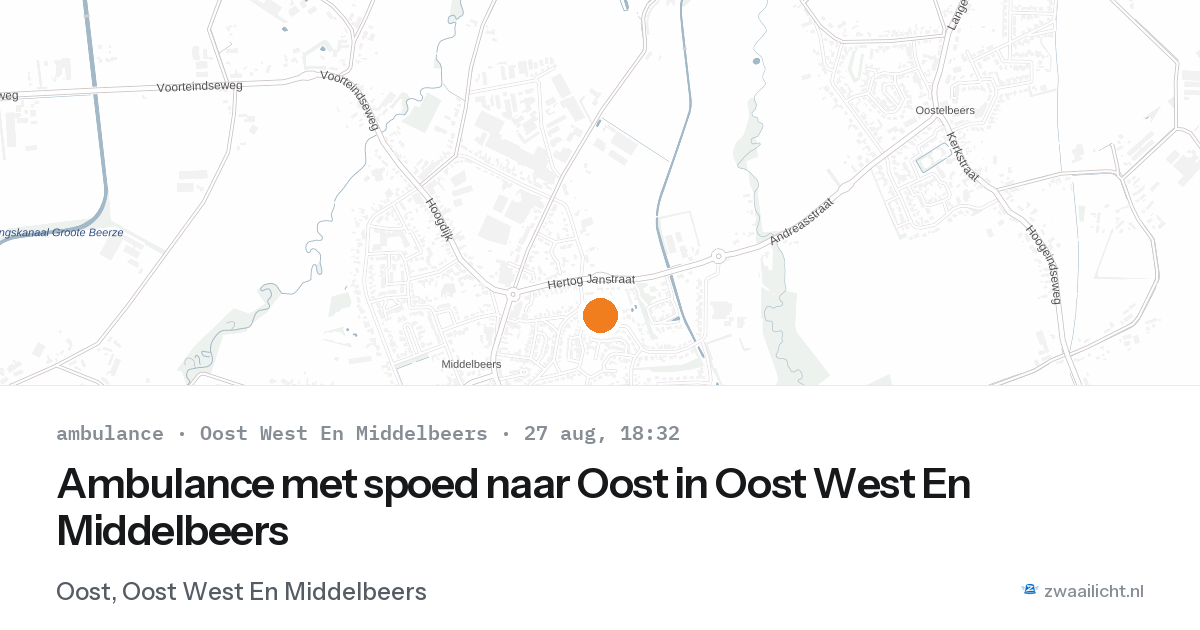 Ambulance met spoed naar Oost in Oost West En Middelbeers — 27 aug 2026