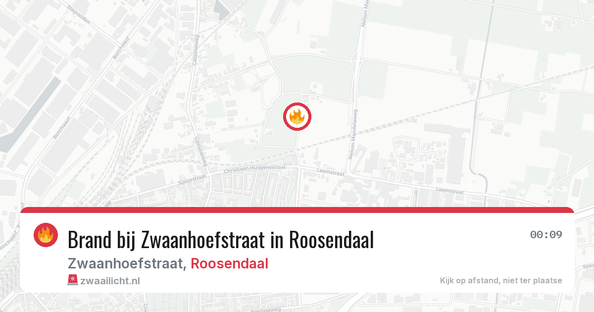 Brand bij Zwaanhoefstraat in Roosendaal — 21 jul 2026