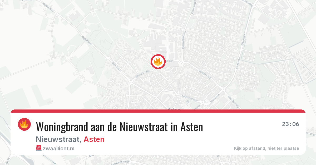 Woningbrand aan de Nieuwstraat in Asten — 8 aug 2026