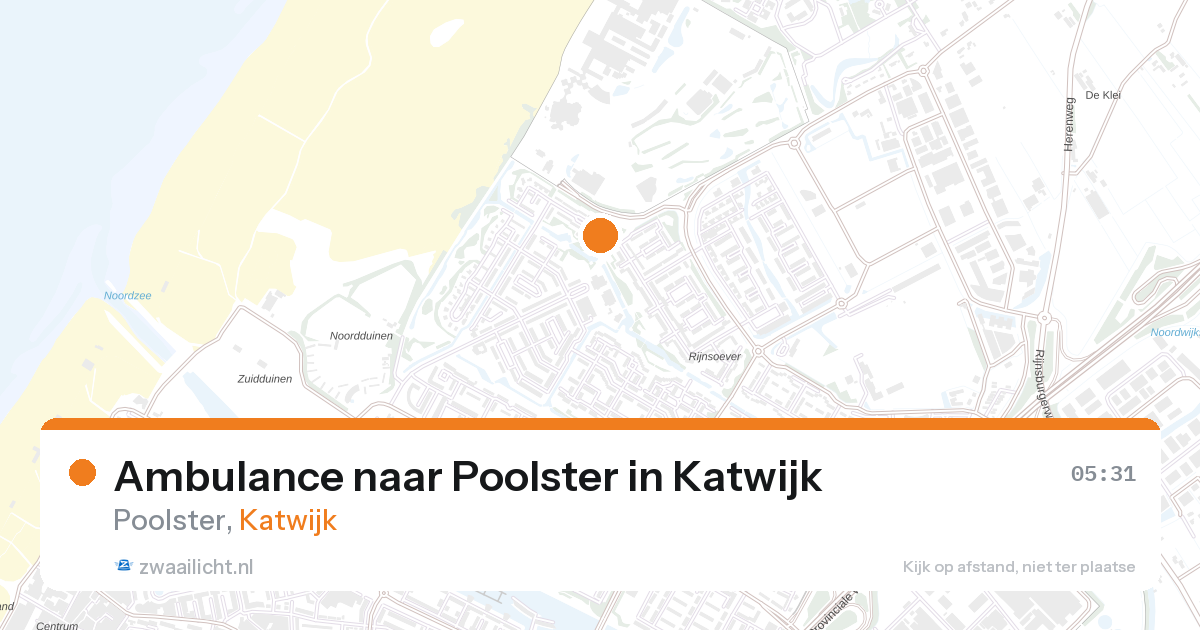 Ambulance naar Poolster in Katwijk — 21 jun 2026