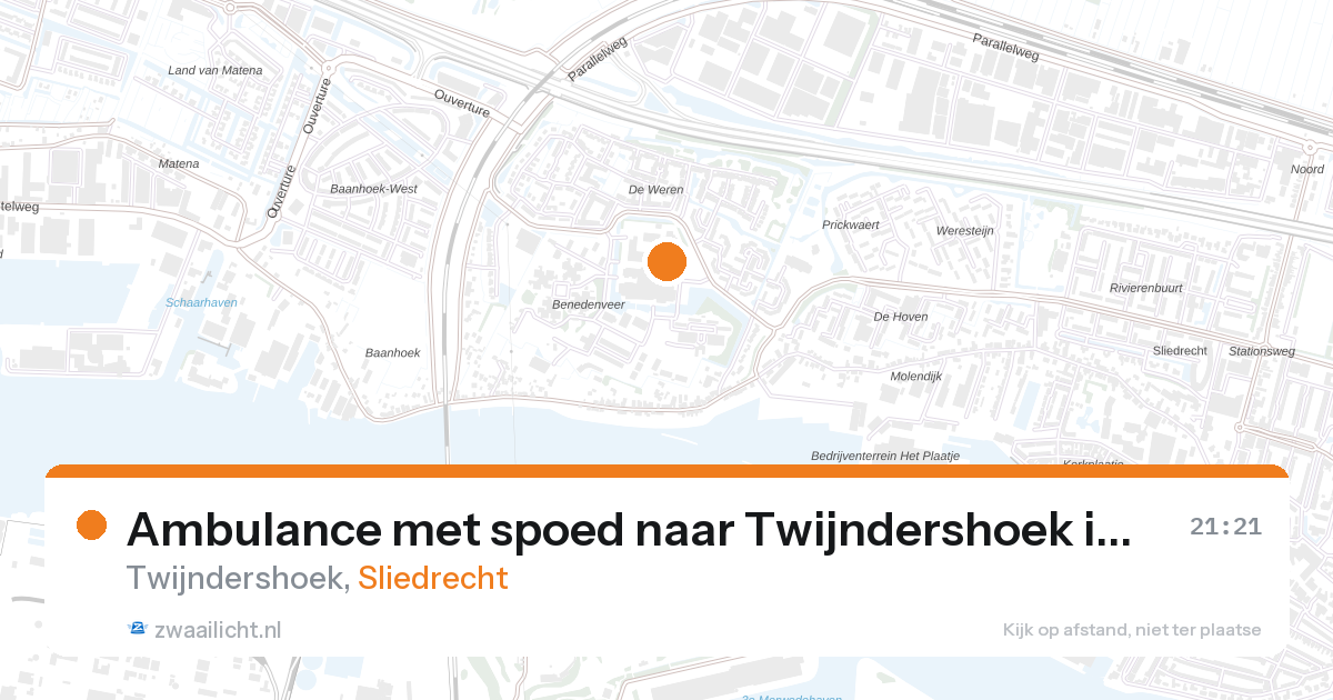 Ambulance met spoed naar Twijndershoek in Sliedrecht — 26 aug 2026