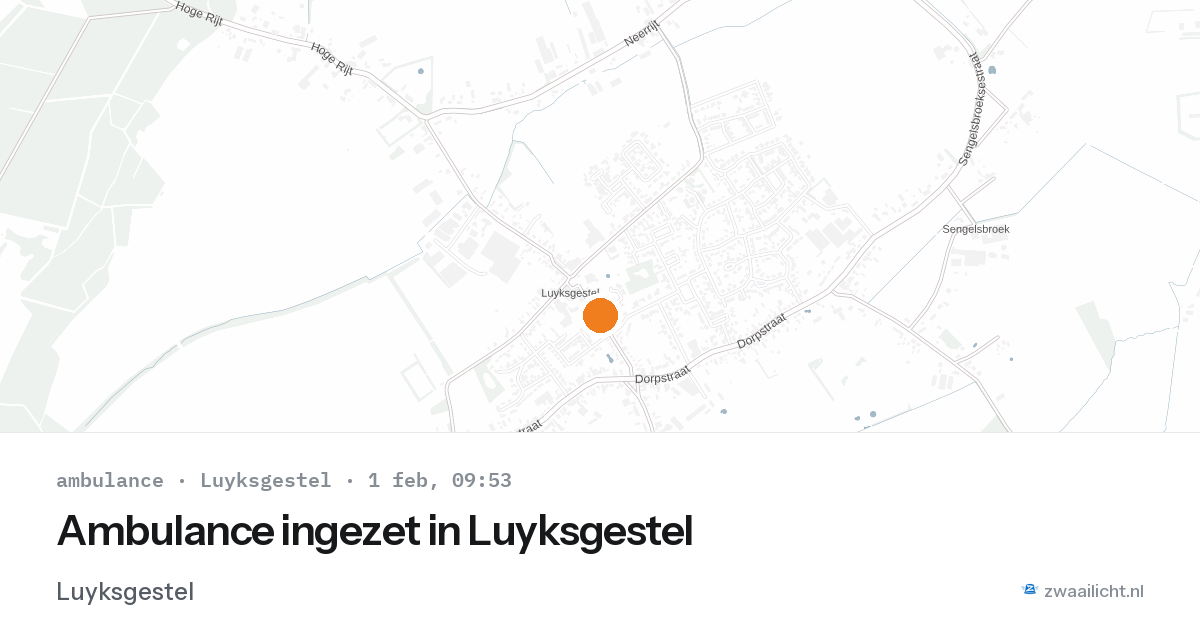 Ambulance ingezet in Luyksgestel — 1 feb 2026