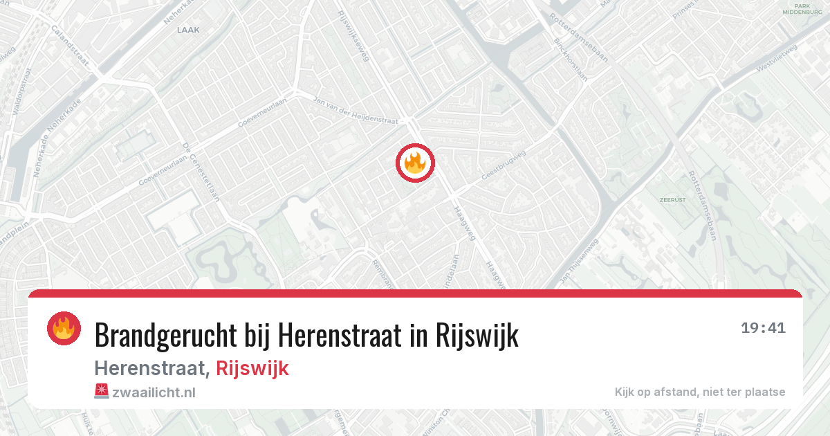 Brandgerucht bij Herenstraat in Rijswijk — 12 aug 2026