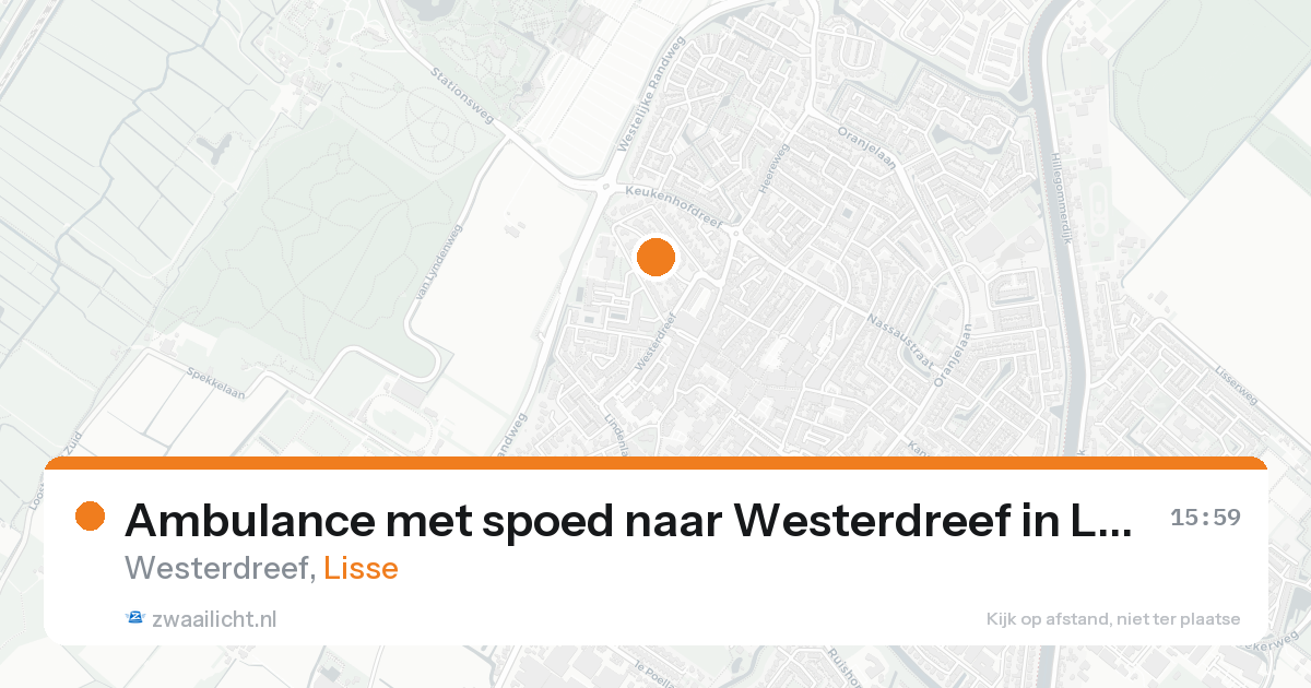 Ambulance met spoed naar Westerdreef in Lisse — 24 aug 2026