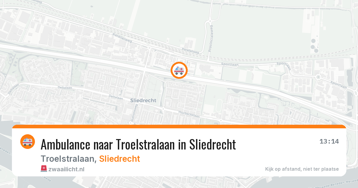 Ambulance naar Troelstralaan in Sliedrecht — 13 jun 2026