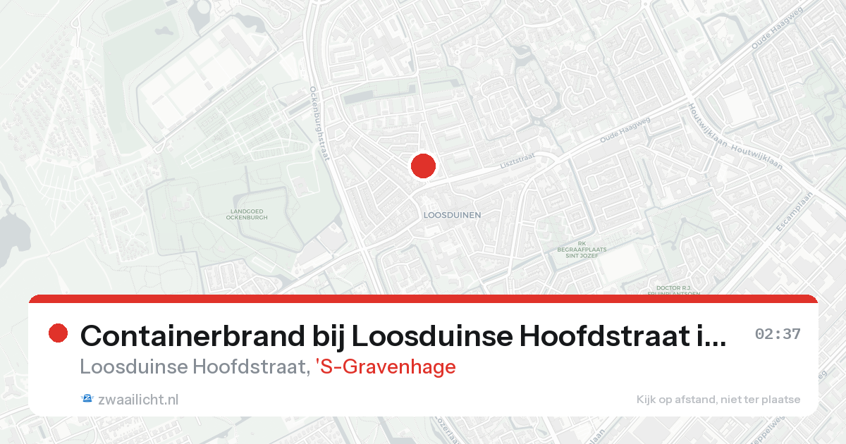 Containerbrand bij Loosduinse Hoofdstraat in 'S-Gravenhage — 24 aug 2026