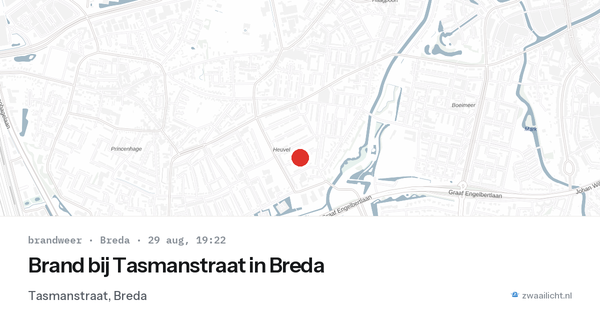 Brand bij Tasmanstraat in Breda — 29 aug 2026