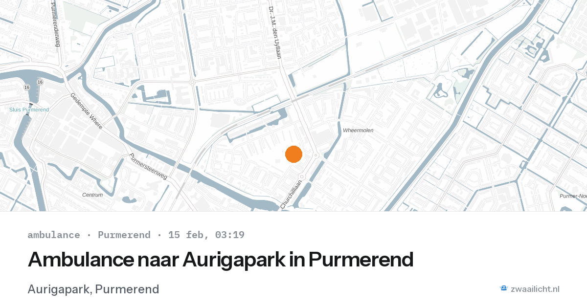 Ambulance naar Aurigapark in Purmerend — 15 feb 2026