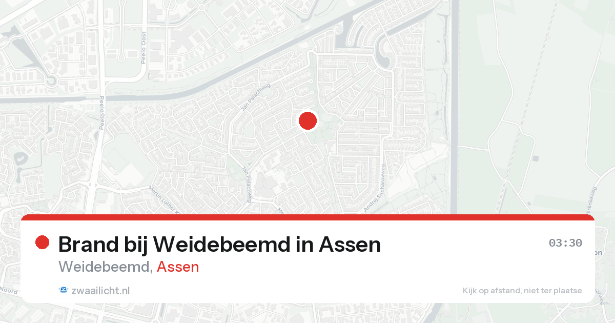 Brand bij Weidebeemd in Assen — 16 aug 2026