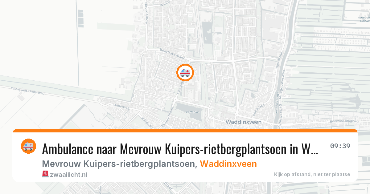 Ambulance naar Mevrouw Kuipers-rietbergplantsoen in Waddinxveen — 19 jun 2026