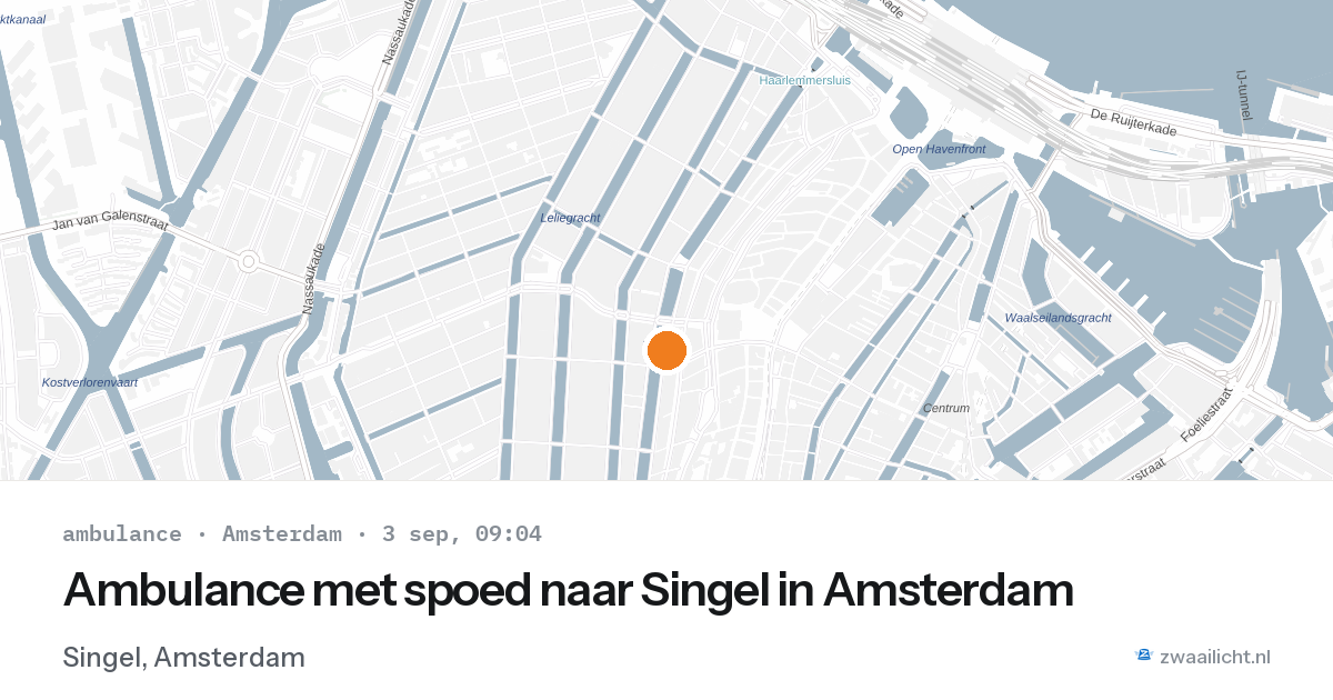 Ambulance met spoed naar Singel in Amsterdam — 3 sep 2026
