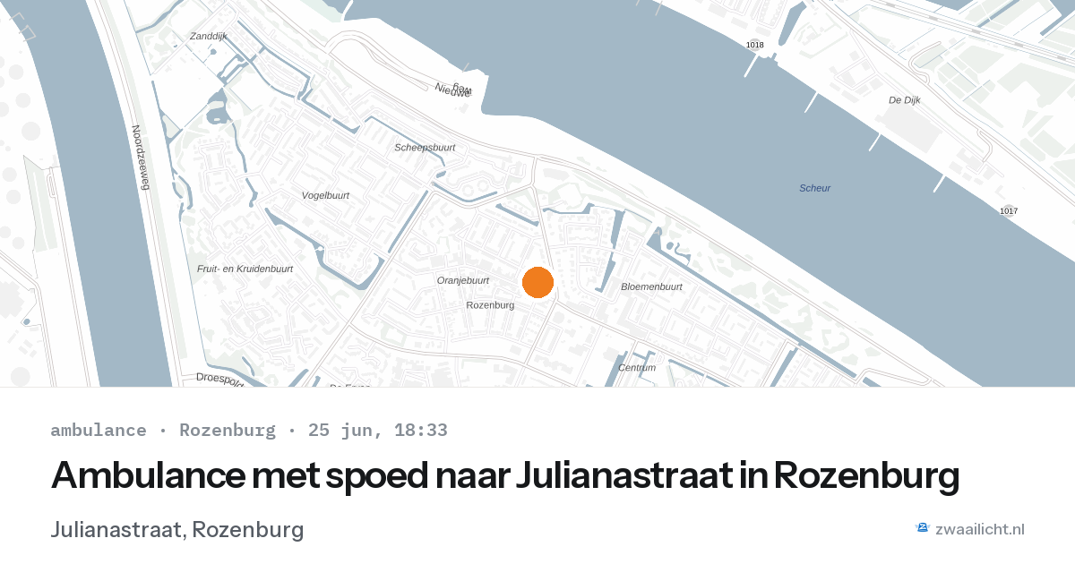 Ambulance met spoed naar Julianastraat in Rozenburg — 25 jun 2026