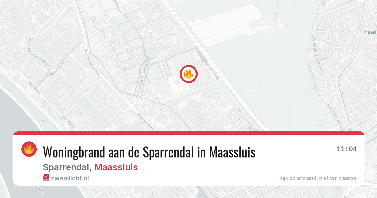 Woningbrand aan de Sparrendal in Maassluis — 29 jul 2026