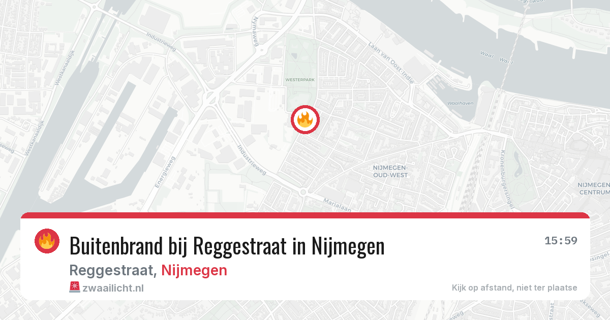 Buitenbrand bij Reggestraat in Nijmegen — 6 mrt 2026