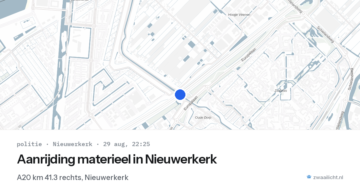 Aanrijding materieel in Nieuwerkerk — 29 aug 2026