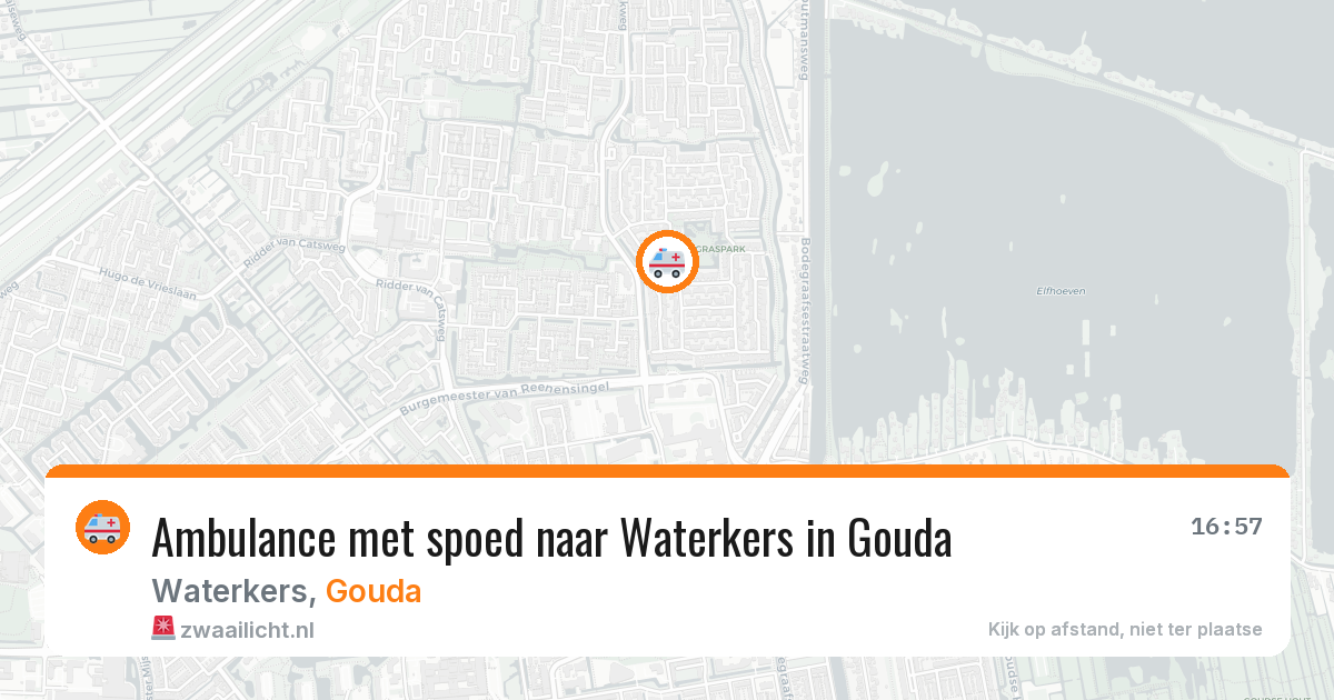 Ambulance met spoed naar Waterkers in Gouda — 16 mei 2026