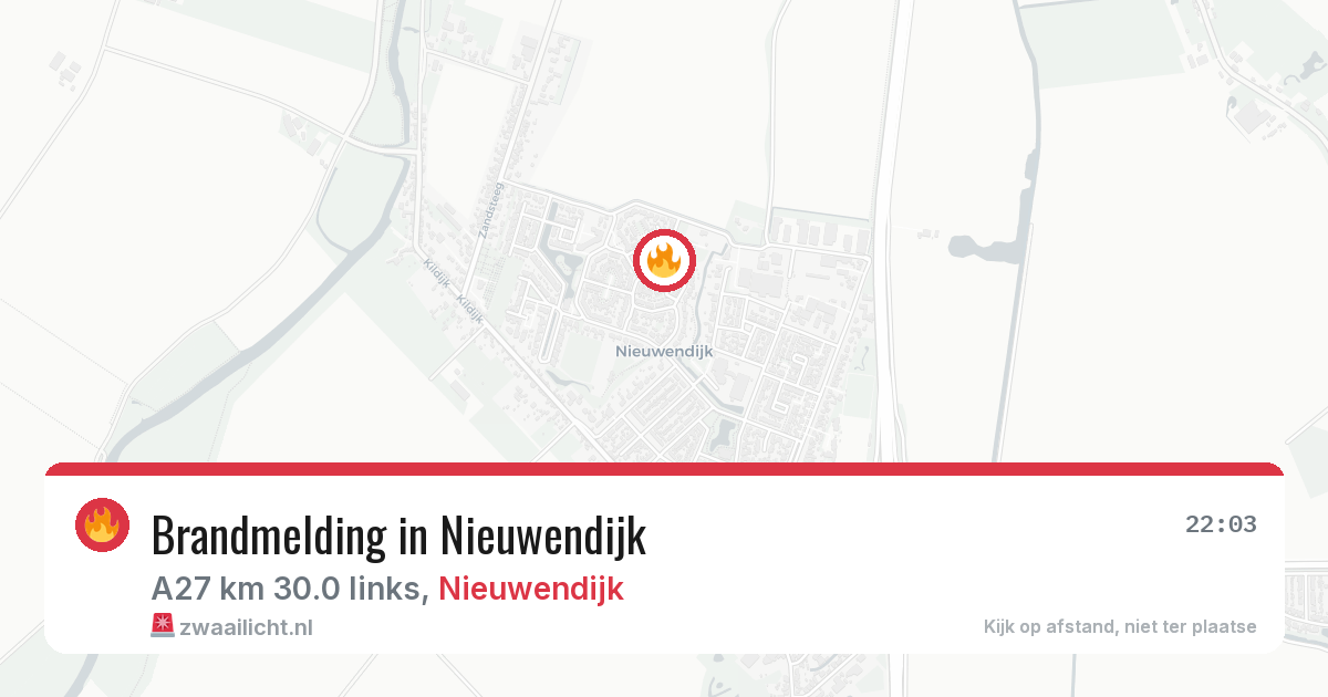 Brandmelding in Nieuwendijk — 25 jun 2026
