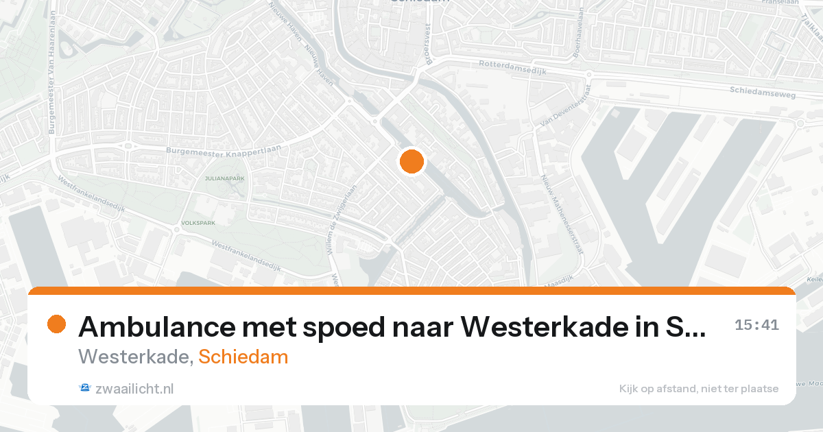 Ambulance met spoed naar Westerkade in Schiedam — 24 aug 2026