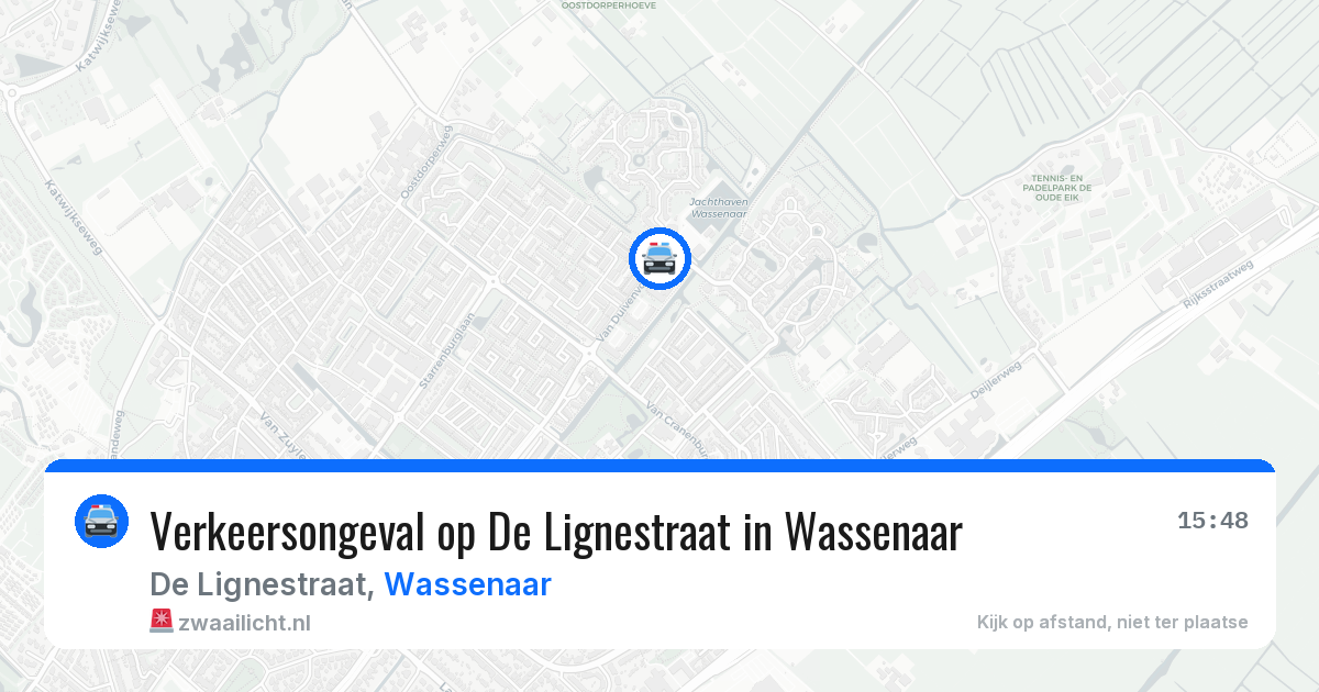 Verkeersongeval op De Lignestraat in Wassenaar — 31 jul 2026