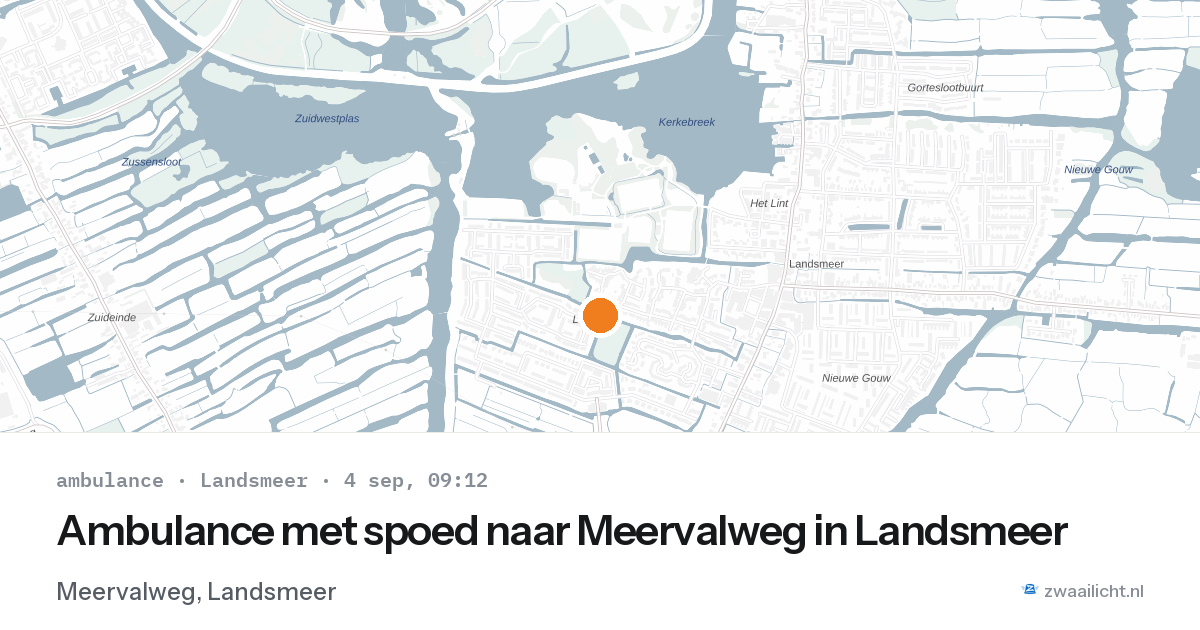 Ambulance met spoed naar Meervalweg in Landsmeer — 4 sep 2026