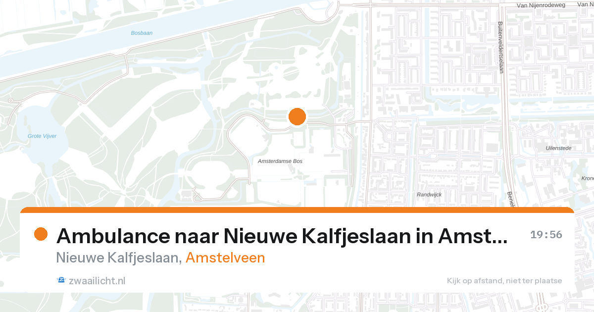 Ambulance naar Nieuwe Kalfjeslaan in Amstelveen — 27 aug 2026