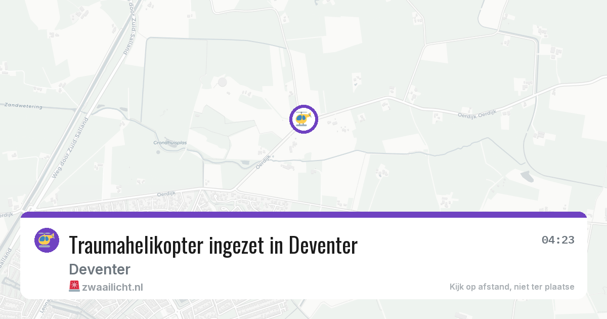 Traumahelikopter ingezet in Deventer — 4 jul 2026 | 🚨 Zwaailicht.nl